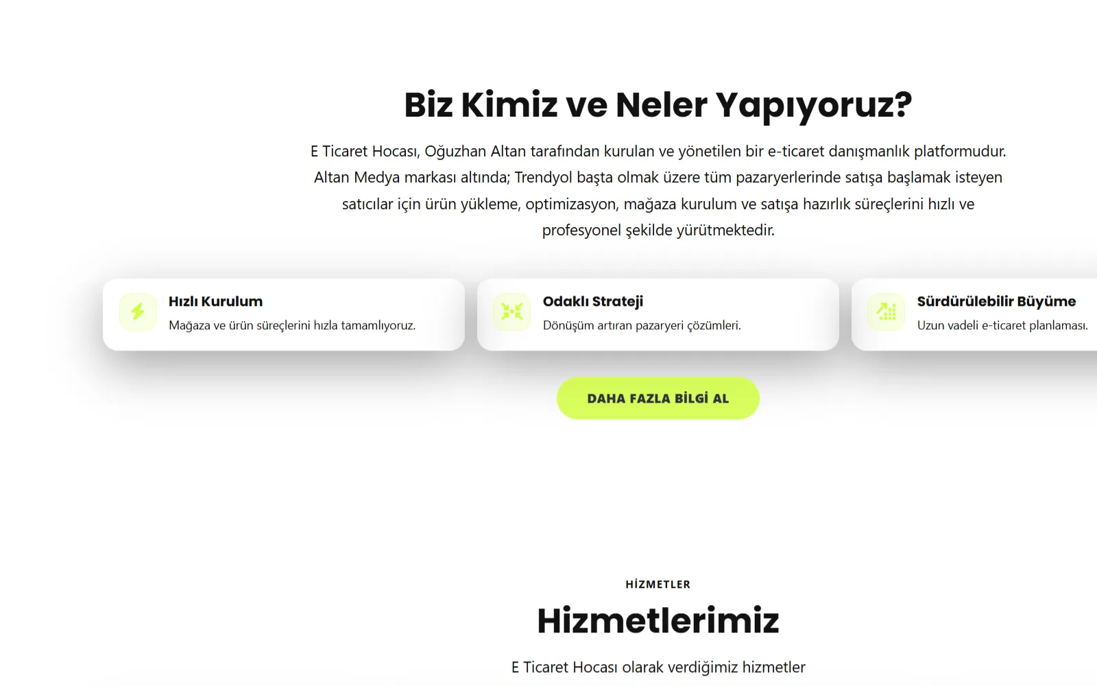 sakarya seo hizmetleri ile optimize edilmiş ana sayfa örneği